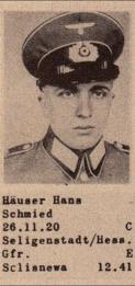 Hans Huser, vermisst im Dez. 1941