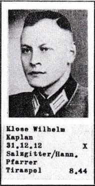 Der katholische Divisionspfarrer Wilhelm Klose, vermisst seit dem sowj. Groangriff bei Tiraspol im Agust 1944 (aus Vermisstenbildliste des DRK)